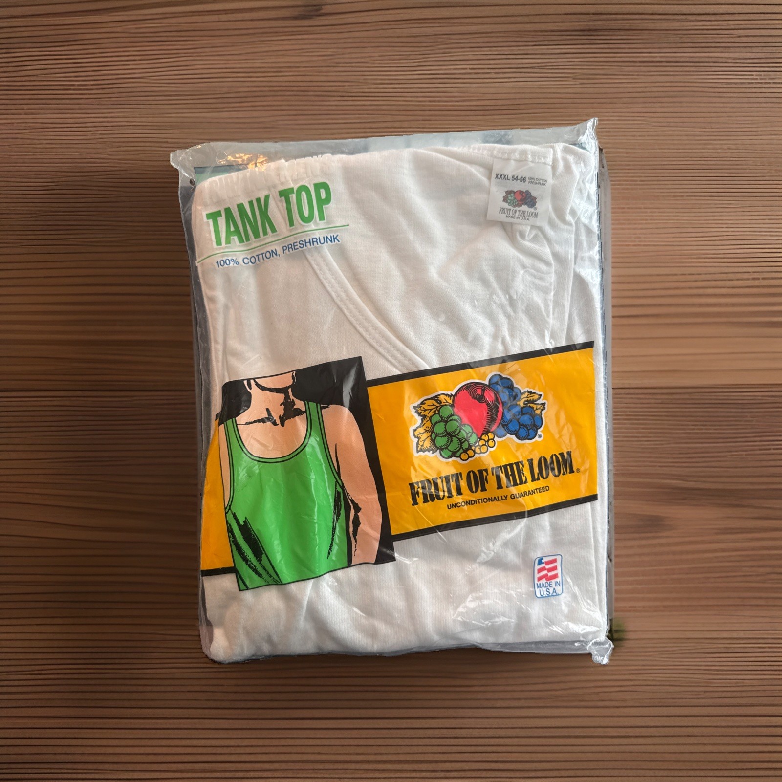 Vintage 1991 Fruit of the Loom Tank Top White Men’s 3XL New Sealed Made In USA