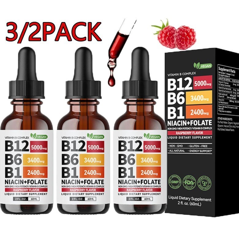 3/1x Vitamin B12 and B6 Liquid Drops, B12 Sublingual Vitamin B Complex Vitamin*