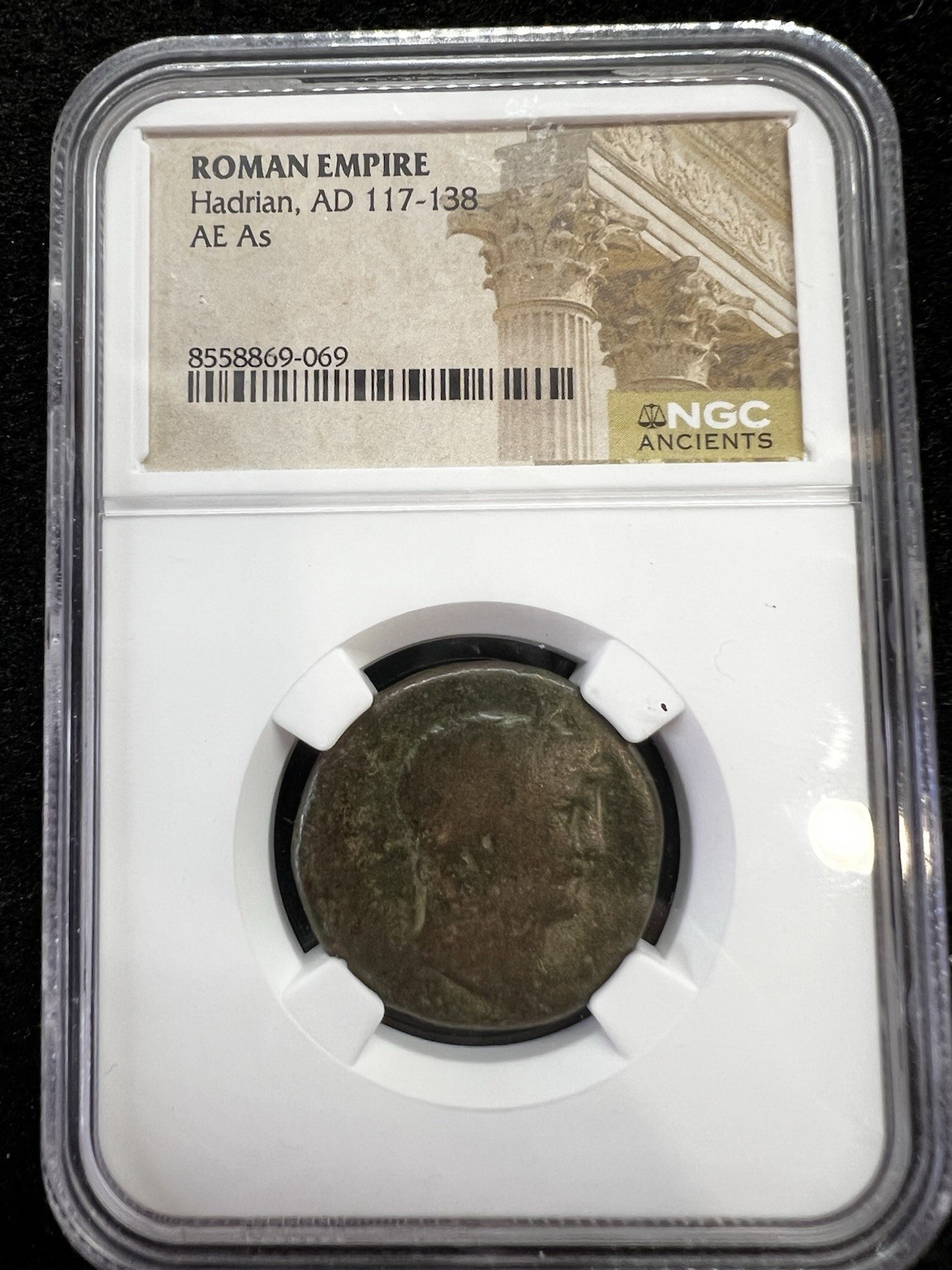 Emperor Hadrian AE As AD 117- 138 Coin NGC Certified
