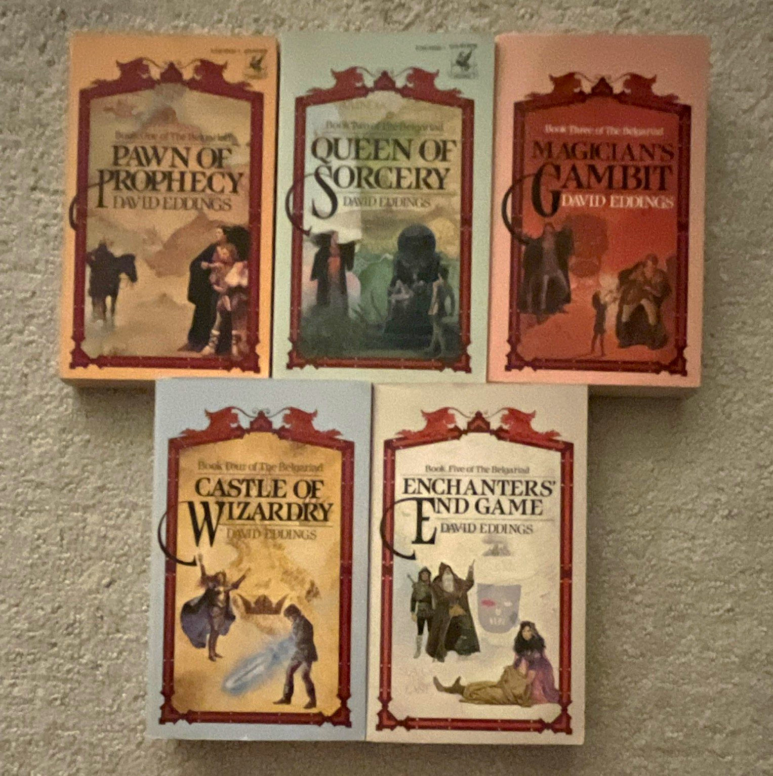 David Eddings The Belgariad Books 1-5 Del Rey Fantasy Paperback Set David Eddings The Belgariad Books 1-5 Del Rey Fantasy Paperback Set