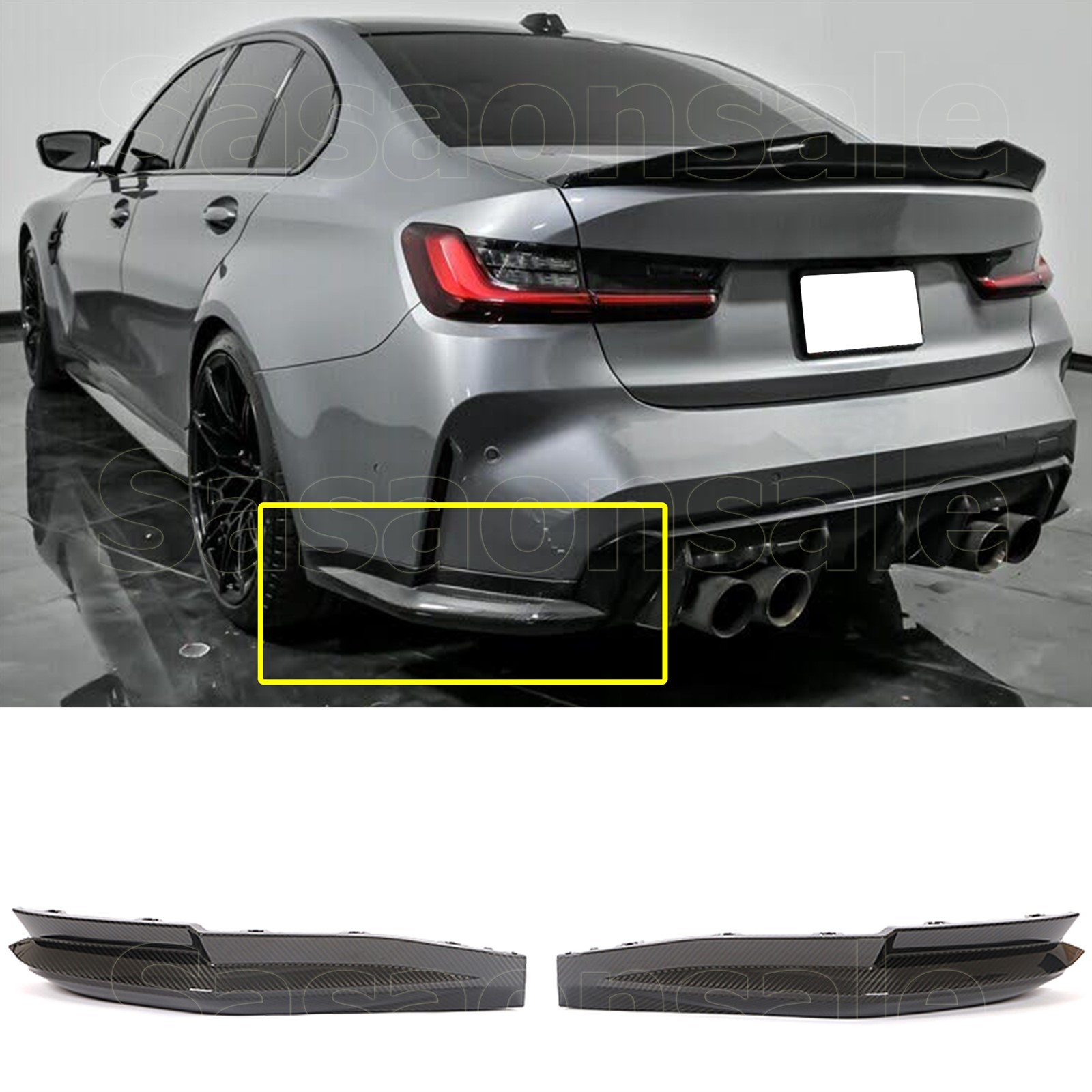 Real Dry Carbon Fiber Rear Bumper Lip Splitter Apron For 21-26 BMW M4 G82 G83 OE Real Dry Carbon Fiber Rear Bumper Lip Splitter Apron For 21-26 BMW M4 G82 G83 OE