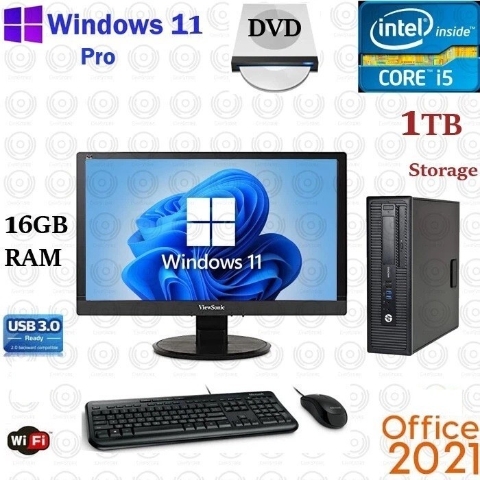 Windows 11 HP i5 3.2 ghz 1TB 16GB RAM 22
