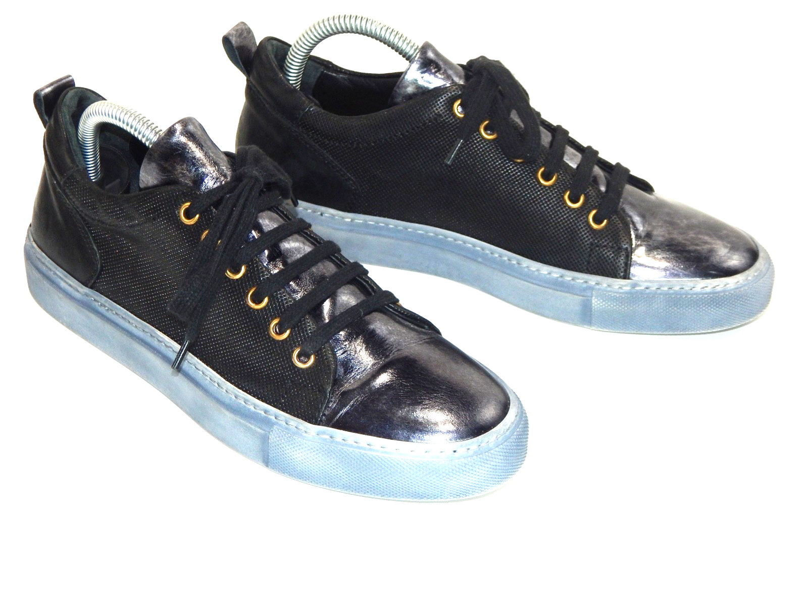 MALEDETTI TOSCANI Womens Navy LowTop Dress Leather Sneakers  EU 38  US 7.5 Italy