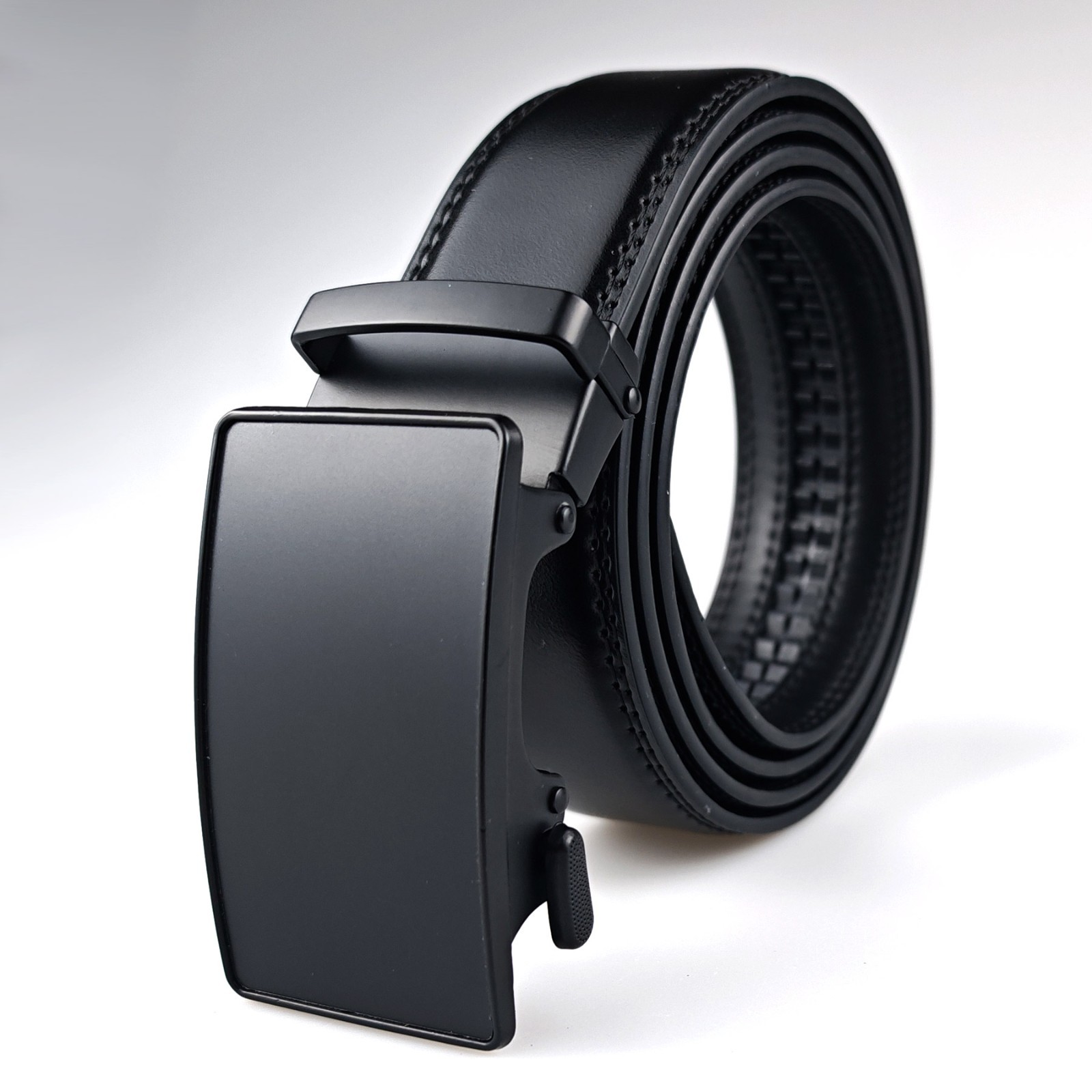 Genuine Leather Mens Ratchet Belt Belts For Men Adjustable Automatic Buckle