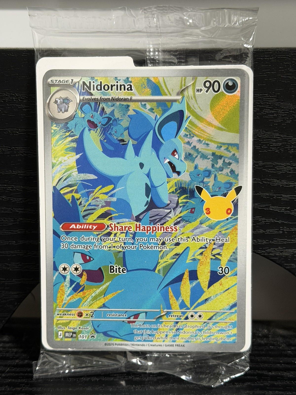 Nidorina - 101 (30th Celebration) 101 Me: Mega Evolution Promo Holo Nidorina - 101 (30th Celebration) 101 Me: Mega Evolution Promo Holo
