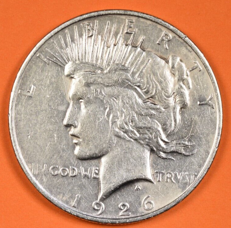 1926 S Peace Dollar ~ AU ABOUT UNCIRCULATED ~ 90% Silver $1 US Coin Collectible