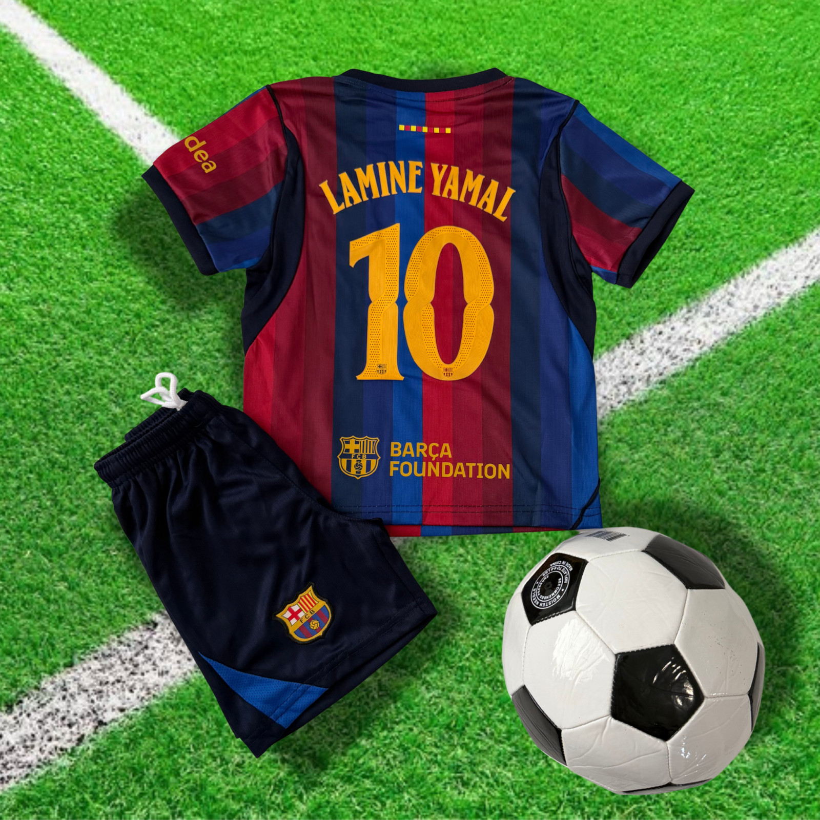 KIDS Barcelona Home Lamine Yamal #19 Soccer Jersey and Short Football Shirt 2026 KIDS Barcelona Home Lamine Yamal #19 Soccer Jersey and Short Football Shirt 2026