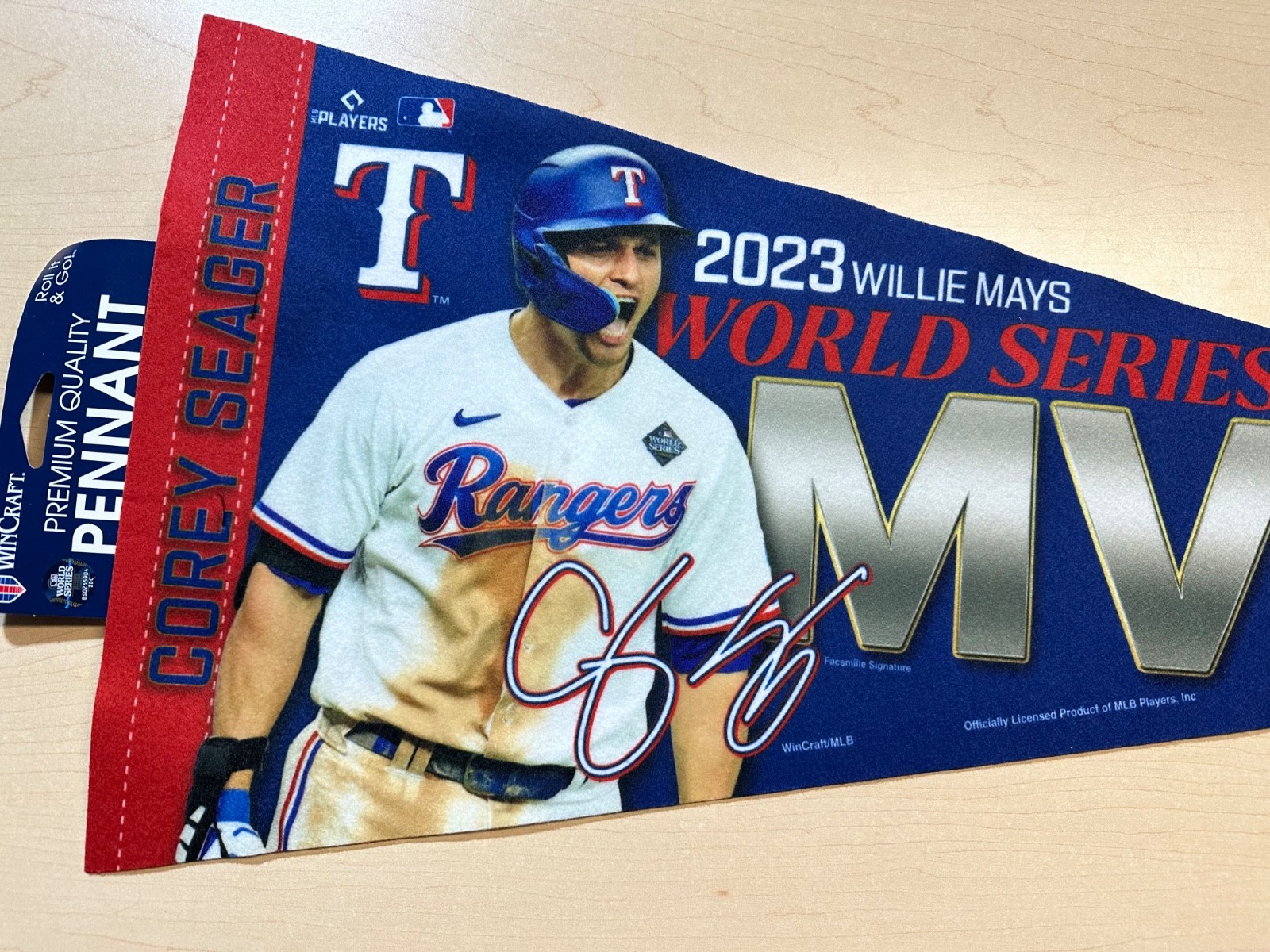 2023 Corey Seager Texas Rangers World Series MVP Pennant Baseball Pennant 2023 Corey Seager Texas Rangers World Series MVP Pennant Baseball Pennant