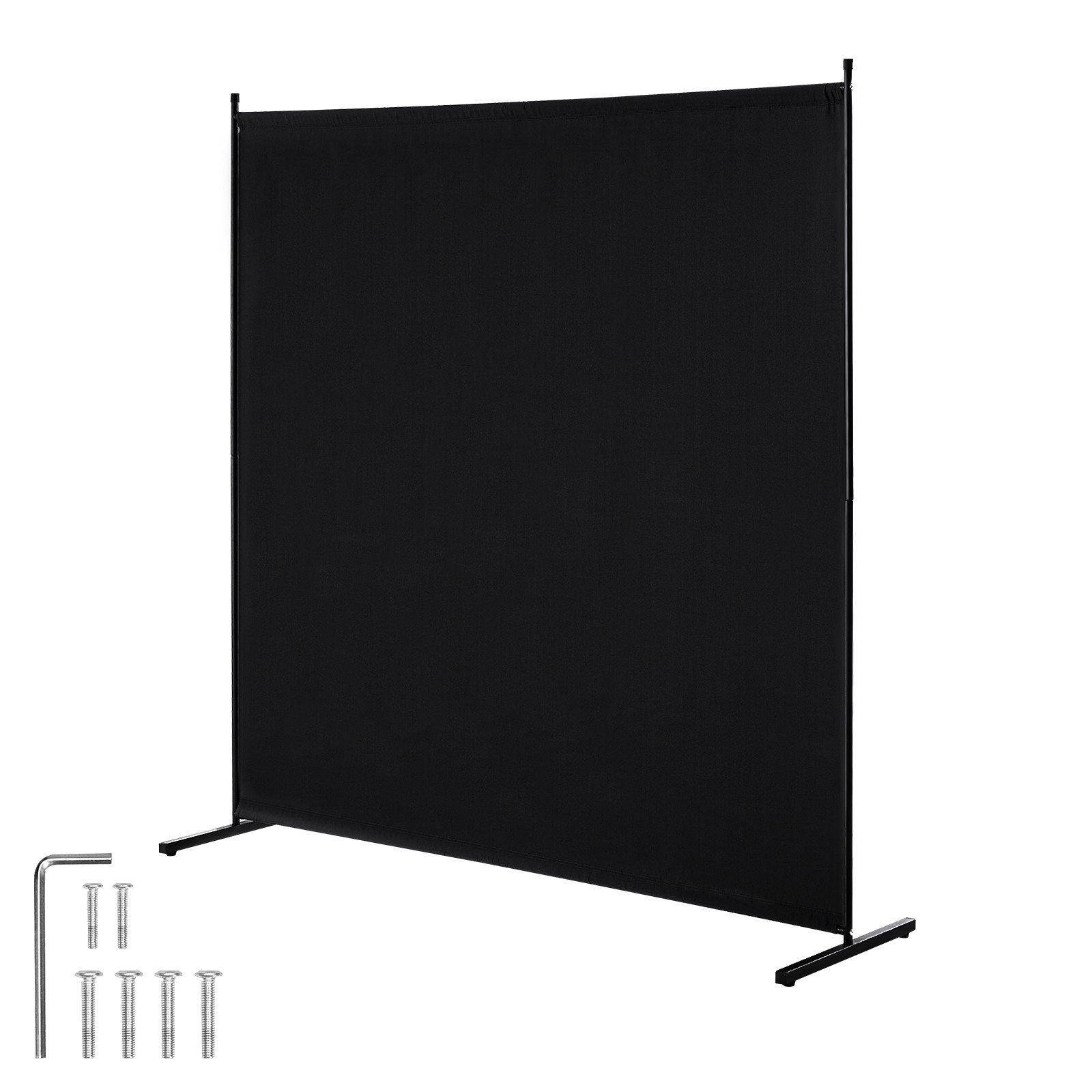 Uimoso 6FT Room Divider Single Panel Fabric Room Screen for Office Bedroom Black