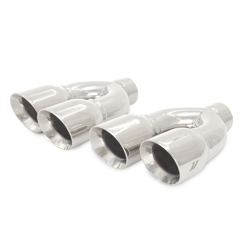 Mishimoto Exhaust Tip Set, Polished, Dual-Y, 2.5in Inlet, 3.5in Outlet