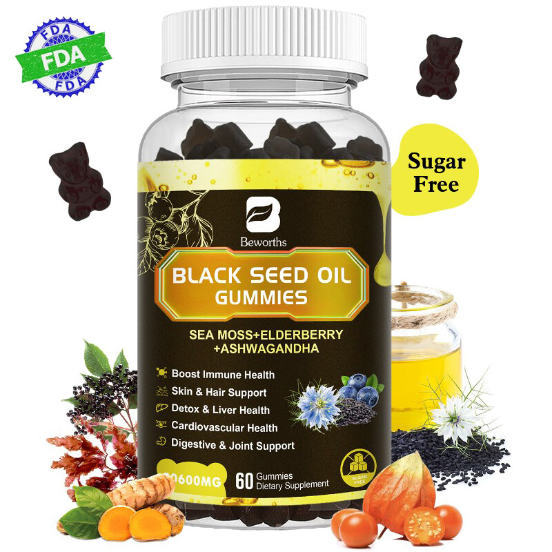 NEW Black Seed Oil Gummies with Sea Moss Boost Immune Digestion Health