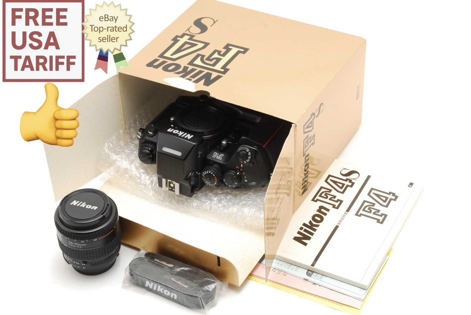 Final Late 260xxxx [Almost Unused] Nikon F4S SLR Film Camera 35-70mm Lens JAPAN