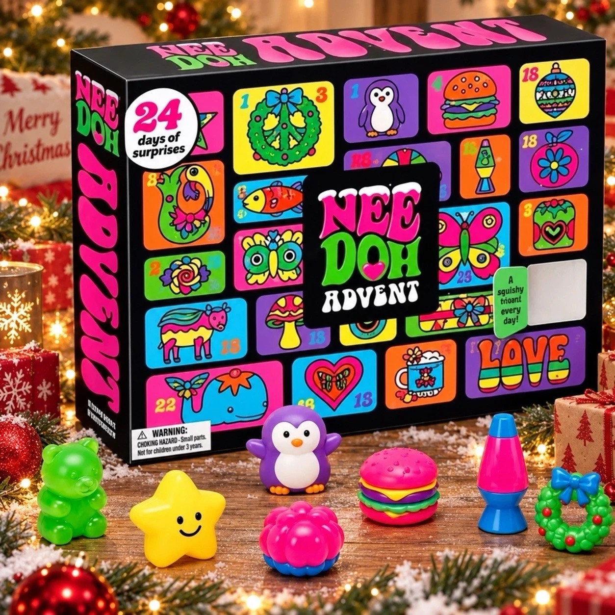 Needoh Christmas Advent Calendar 2026 Countdown Blind Box Holiday Gift