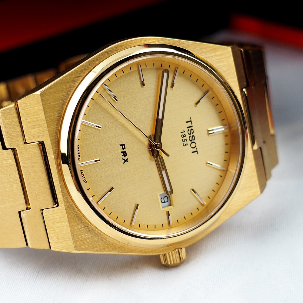 Tissot PRX Quartz 40mm Champagne Gold Men\'s Watch T137.410.33.021.00