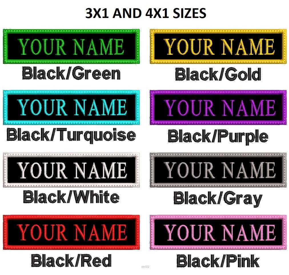 Custom Your Name Tag Embroidered Iron-on Patch DIY Applique Biker, serif2 Custom Your Name Tag Embroidered Iron-on Patch DIY Applique Biker, serif2