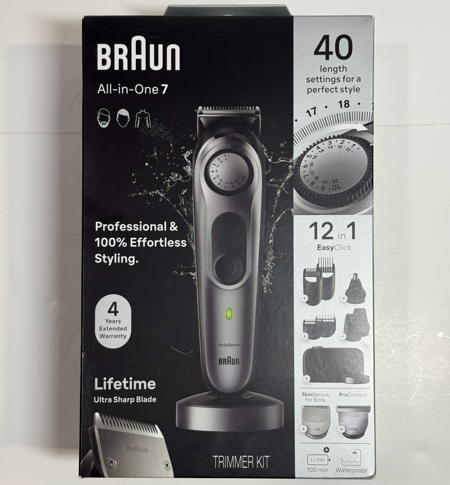 Braun Series 7 AiO7440 Style Kit Rechargeable 12-in-1 Body, Beard & Hair Trimmer
