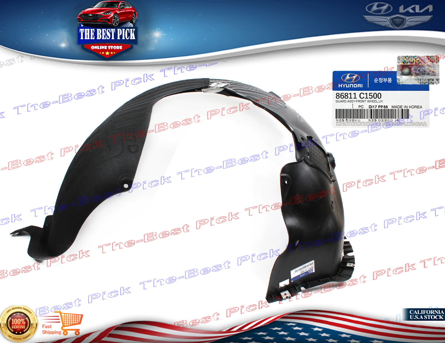 ⭐GENUINE⭐ Fender Liner FRONT LEFT DRIVER for 2018-2019 Hyundai Sonata 86811C1500 ⭐GENUINE⭐ Fender Liner FRONT LEFT DRIVER for 2018-2019 Hyundai Sonata 86811C1500