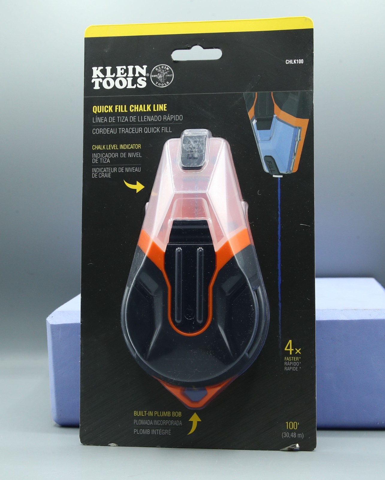Klein Tools CHLK100 Quick Fill Chalk Line With Built-in Plumb Bob Klein Tools CHLK100 Quick Fill Chalk Line With Built-in Plumb Bob