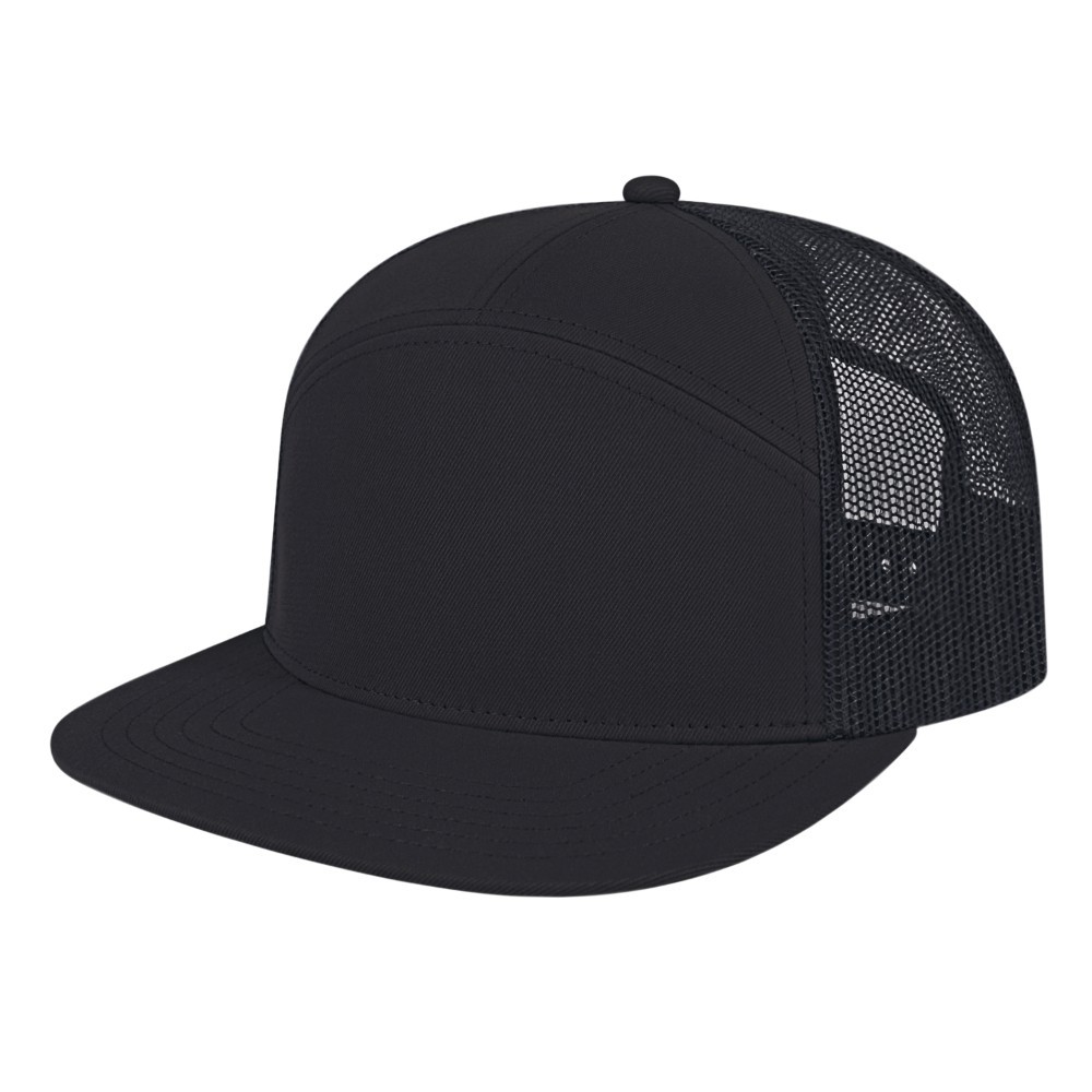 Cap America i3057 Mid Profile 7-Panel Snapback Trucker Hat Flat Bill Cap