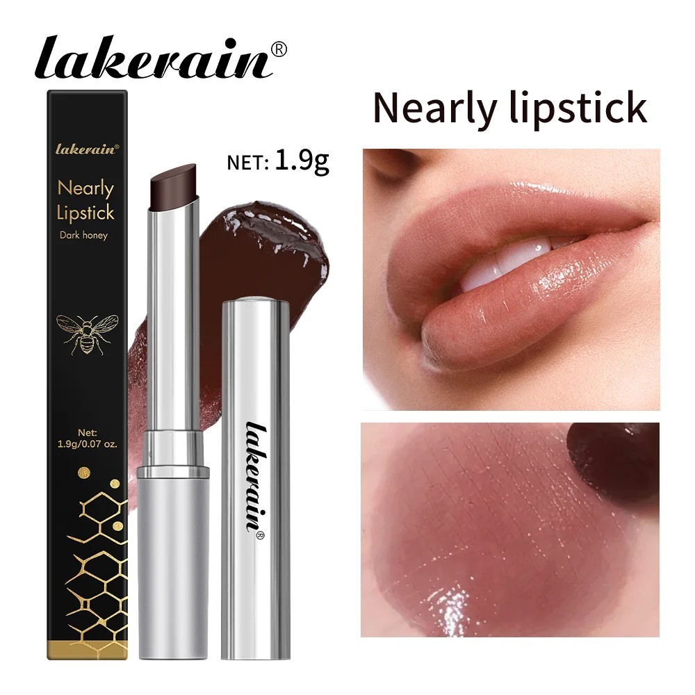 Honey Noir - Black Honey Lipstick for Women, Natural Glossy Pink Lips Balm, Nour