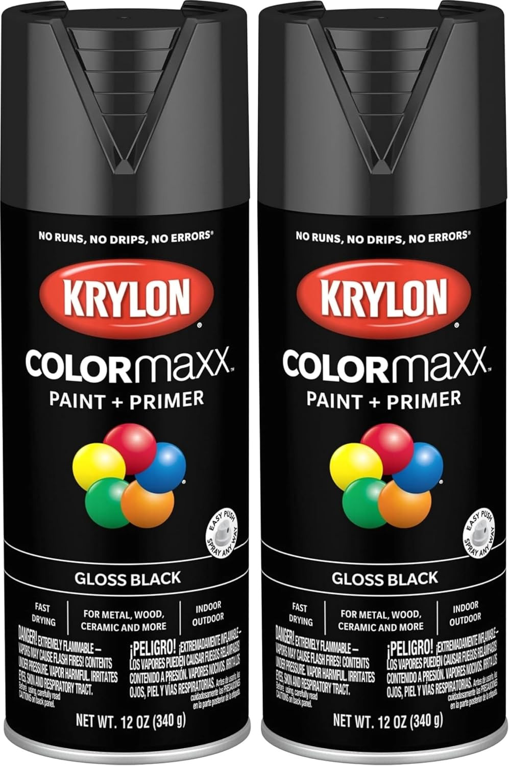 Colormaxx 12 Oz. Flat Spray Paint, Black - 1 Each