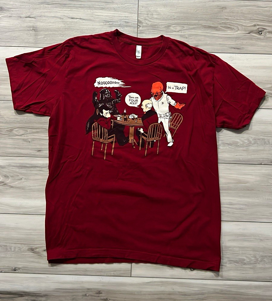 American Apparel Star Wars Darth Vader/Admiral Ackbar Graphic Tee Men’s XL American Apparel Star Wars Darth Vader/Admiral Ackbar Graphic Tee Men’s XL