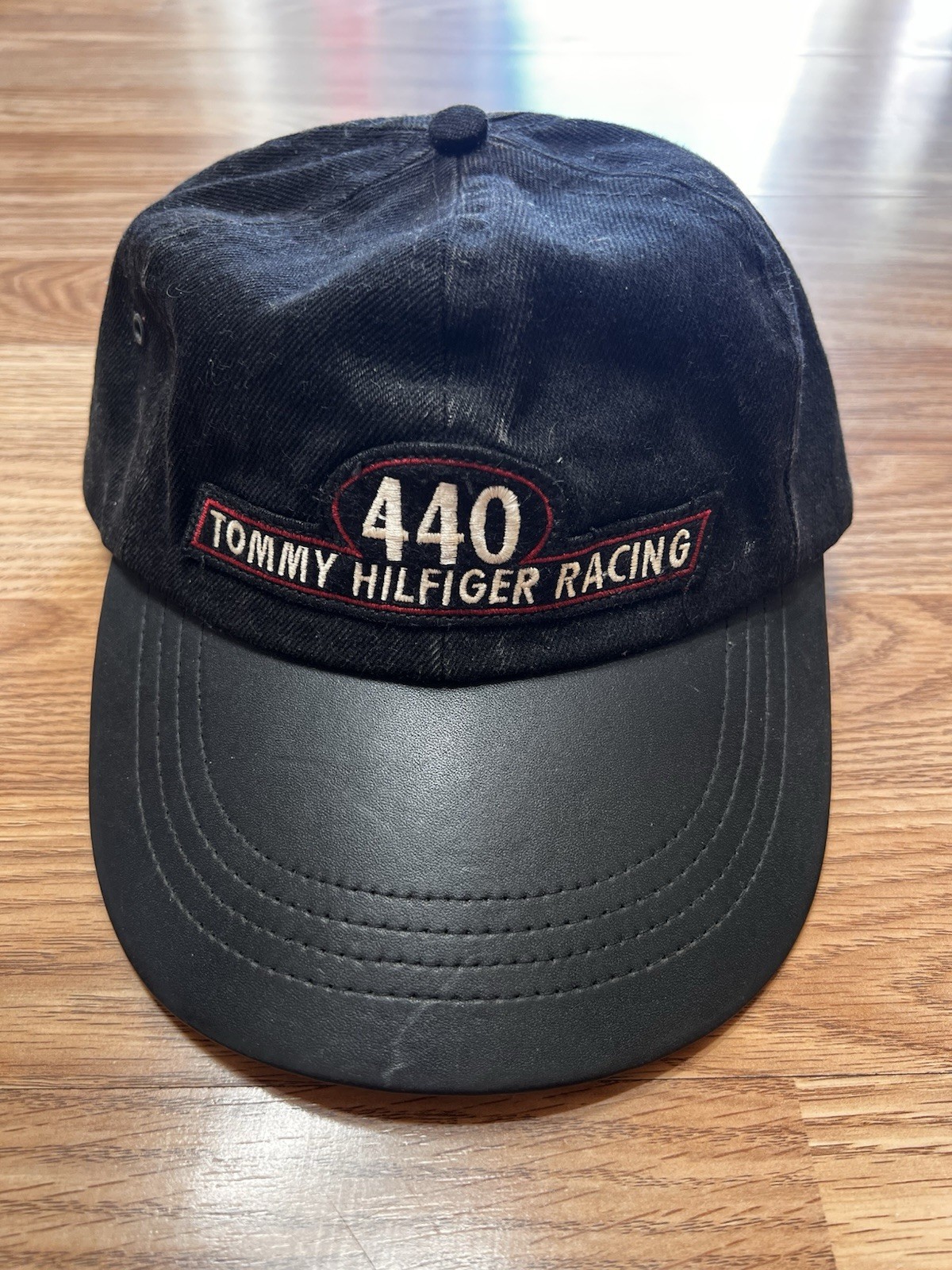 Vintage Rare Tommy Hilfiger leather Racing Hat