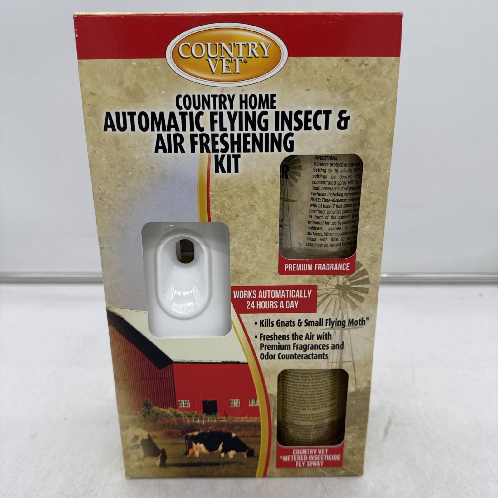 Country Vet Automatic 24 Hour Flying Insect & Air Freshening Kit NEW Country Vet Automatic 24 Hour Flying Insect & Air Freshening Kit NEW