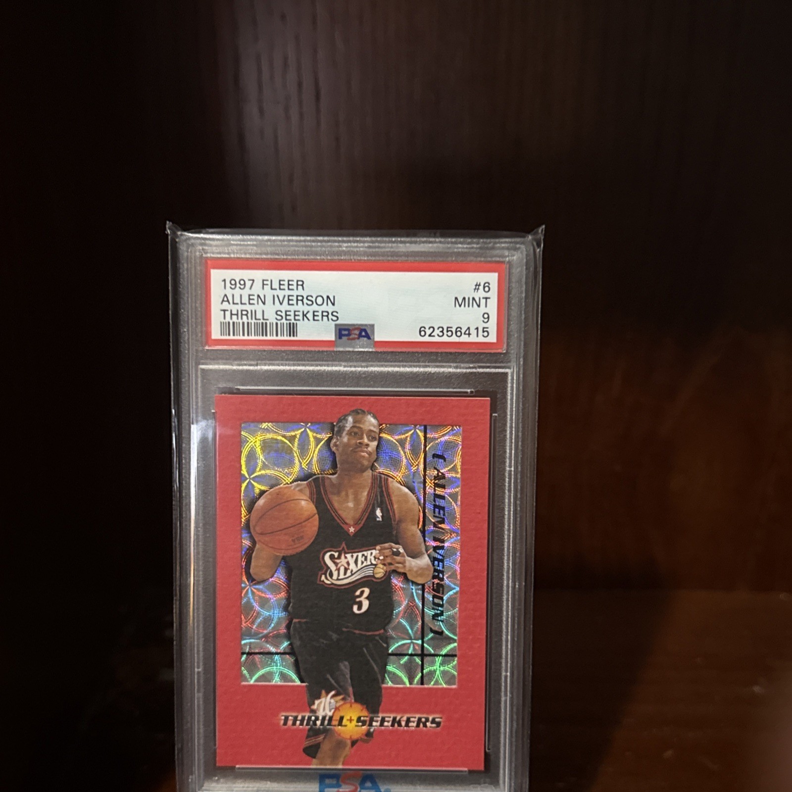 1997-98 Fleer Thrill Seekers #6 Allen Iverson Philadelphia 76ers HOF PSA 9 MINT