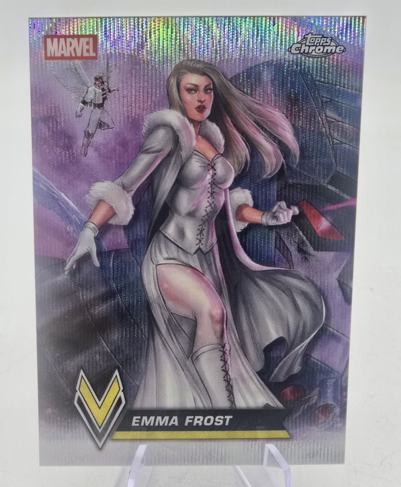 2026 Topps Chrome Marvel Emma Frost Varied Visage AoA SP Wave Refractor #VV-01
