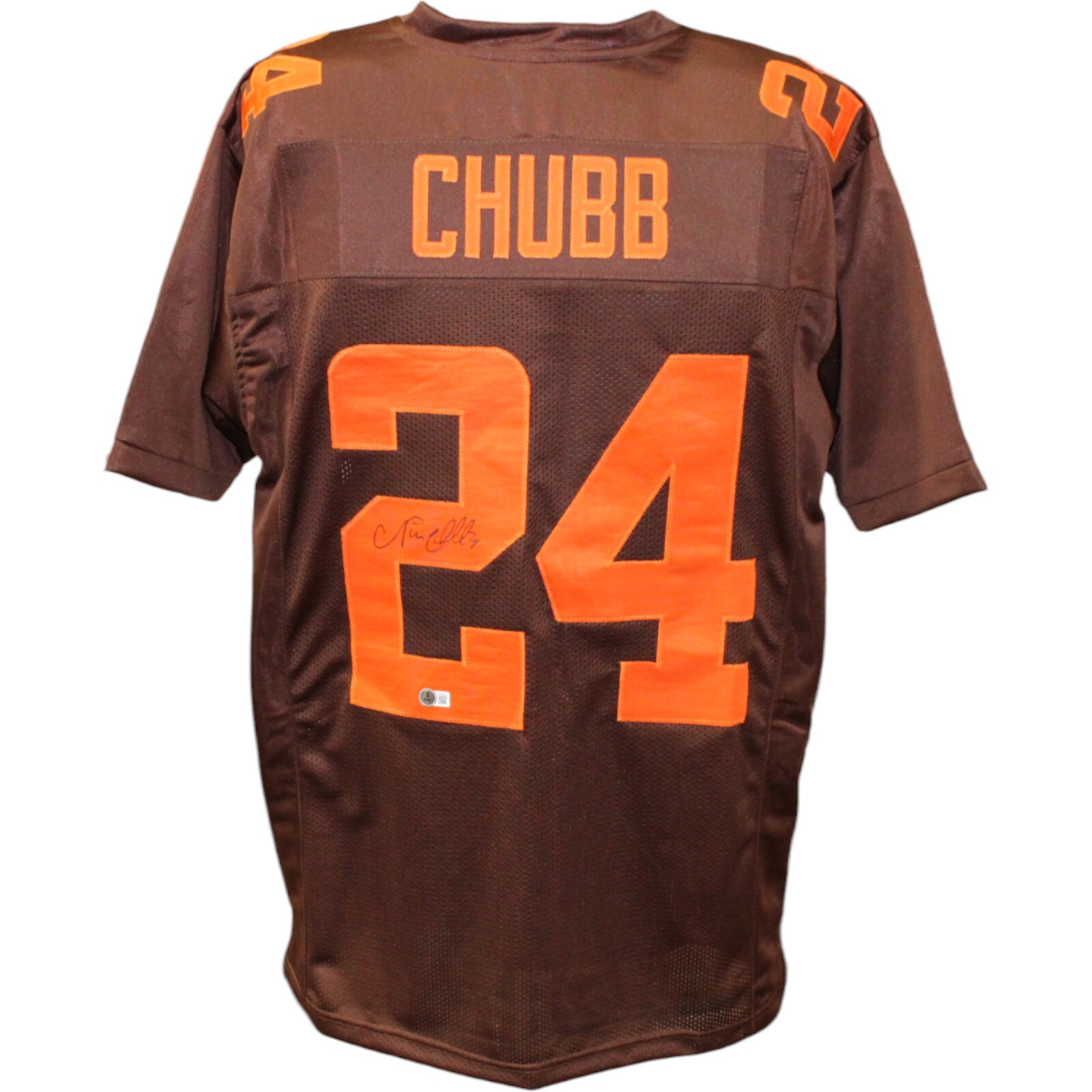 Nick Chubb Autographed/Signed Pro Style Jersey Beckett 44057