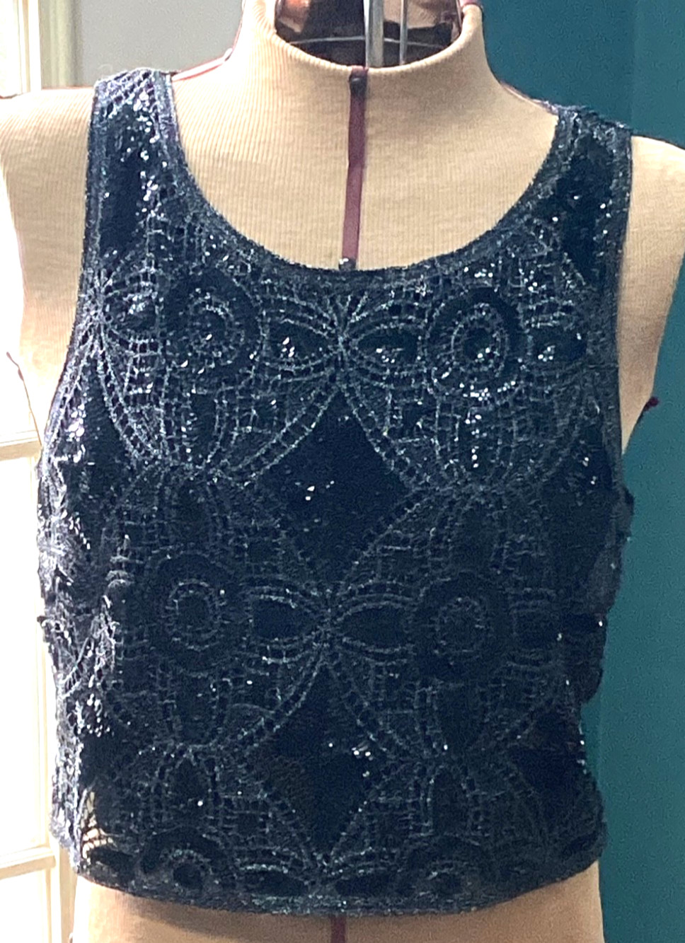 Express Woman\'s Sz.Med. Black Elegant,Sparkly Bedazzled Sleeveless Crop Top Express Woman\'s Sz.Med. Black Elegant,Sparkly Bedazzled Sleeveless Crop Top
