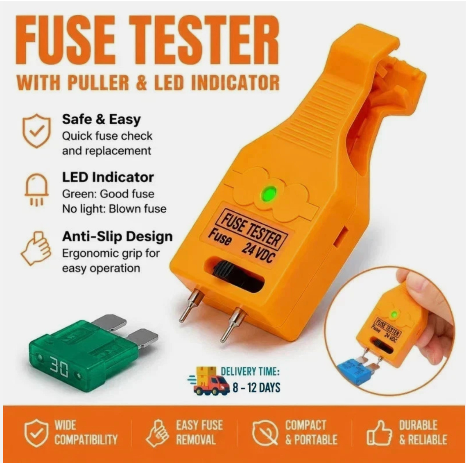 Car Adjustable Test Pins Fuse Tester For Mini/Standard/Large Automotive Fuses