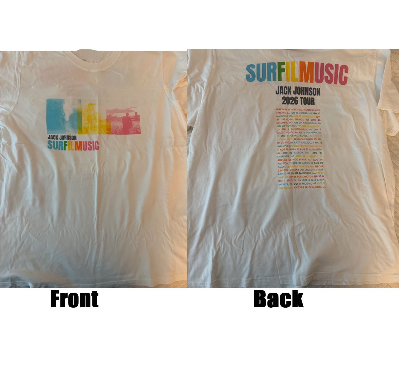Jack Johnson Surfilmusic Summer Tour 2026 Vintage T-Shirt