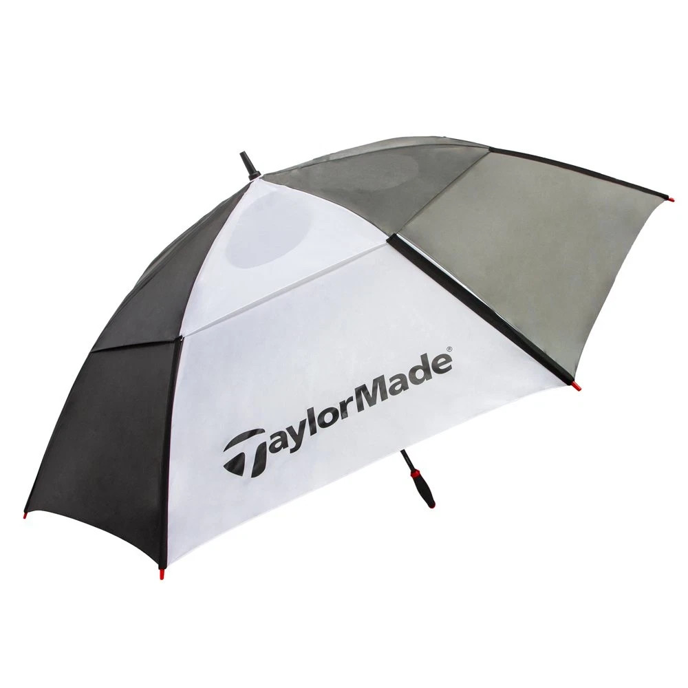 Taylormade 68-Inch Auto Open Vented Golf Umbrella, Black/White Taylormade 68-Inch Auto Open Vented Golf Umbrella, Black/White
