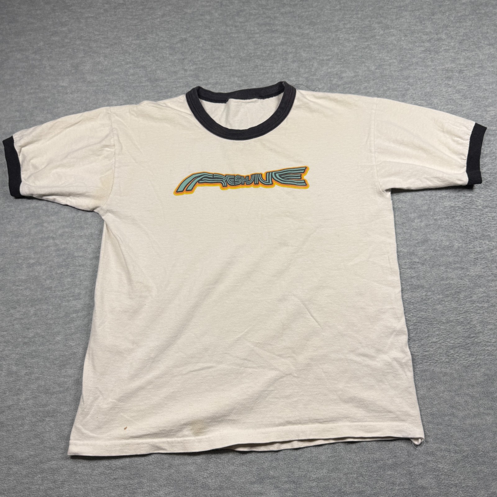 Vintage 1990s Freshjive Streetwear Skate Rave Spell Out T-Shirt M 20x24