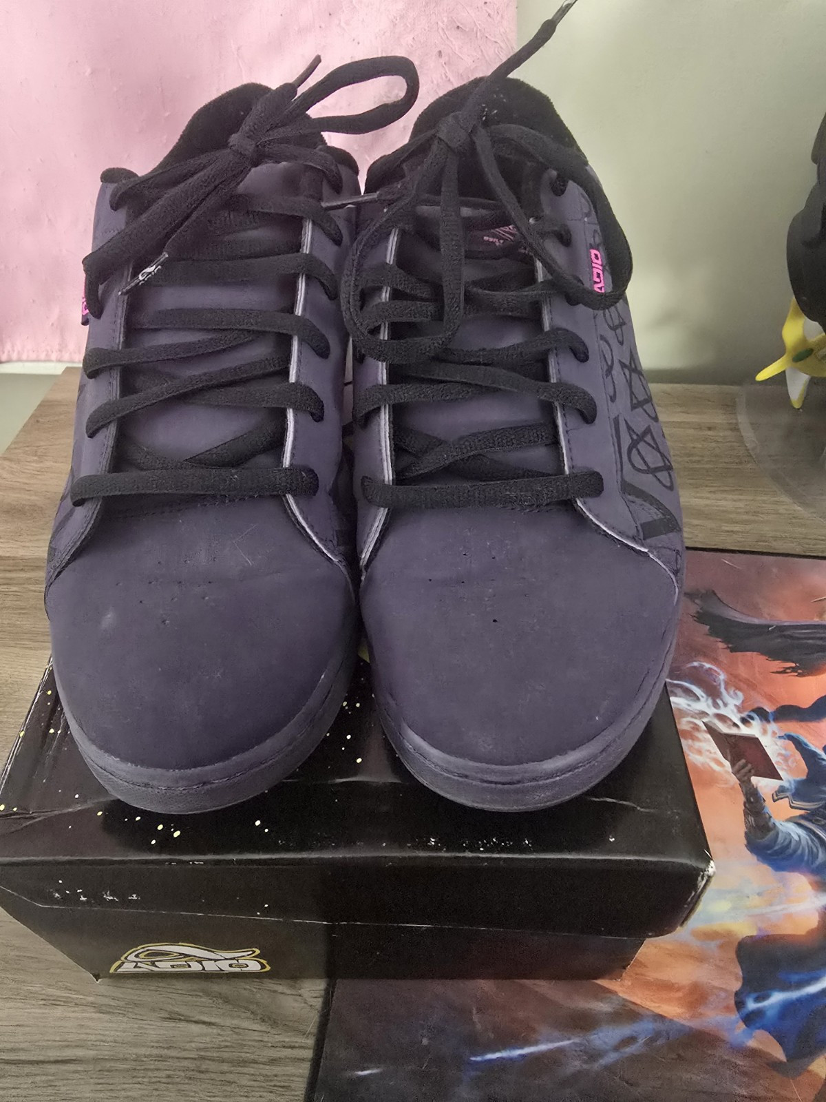 Adio Eugene Skate Shoes Heartagram HIM Bam Men Size 14 US Purple/Pink 69210