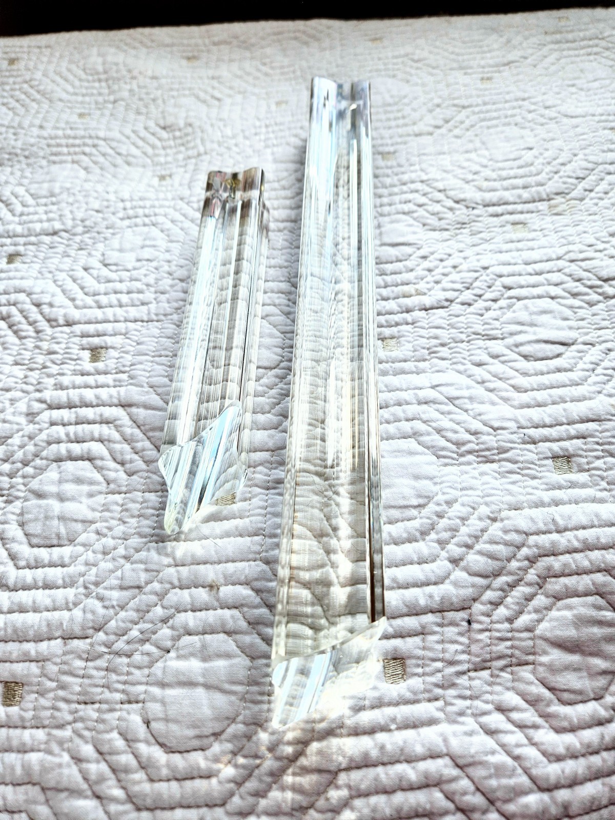 Authentic Vintage Italian Quadriedro Crystal Chandelier Prism Replacement Parts