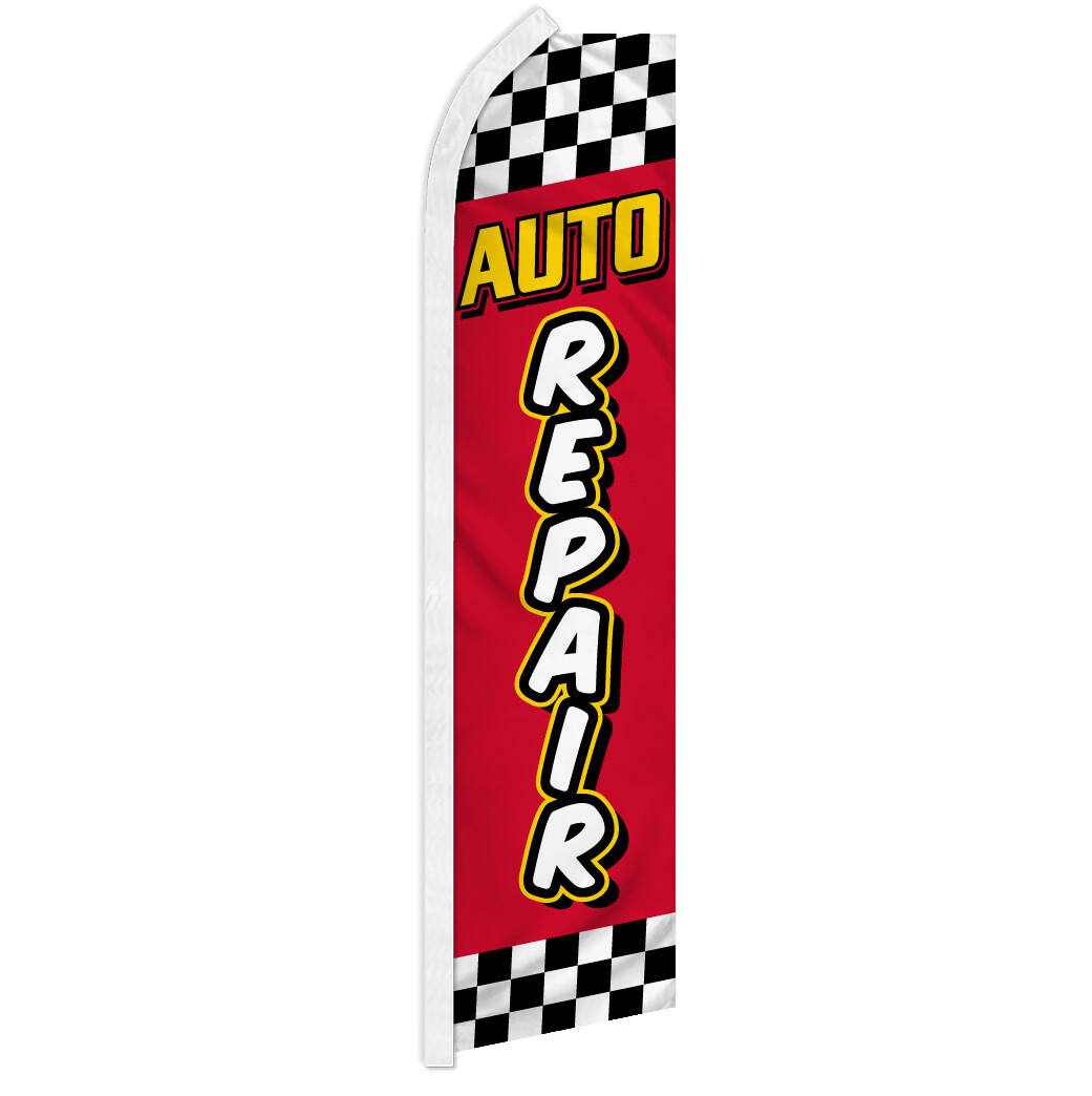 Auto Repair Advertising Swooper Feather Flag Auto Mechanic RED Auto Repair Advertising Swooper Feather Flag Auto Mechanic RED