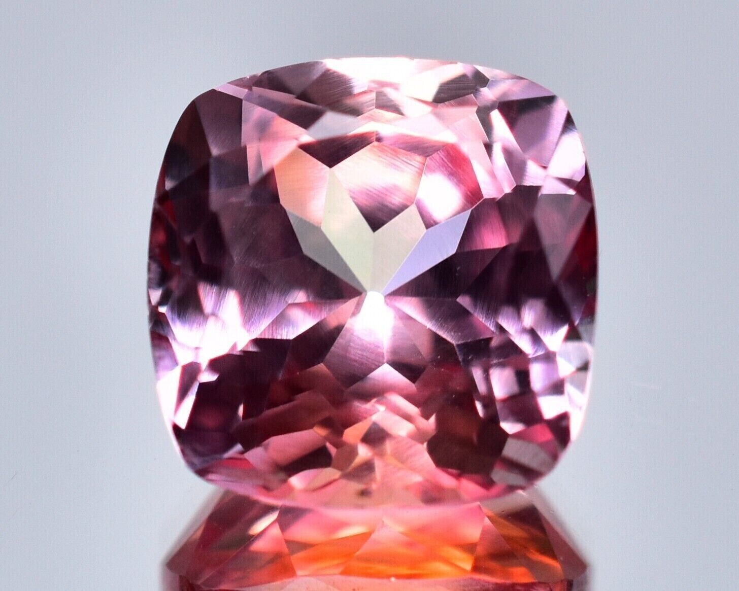Natural Certified Fine Cut Padparadscha Sapphire Cushion Loose Gemstone 9.45 Ct