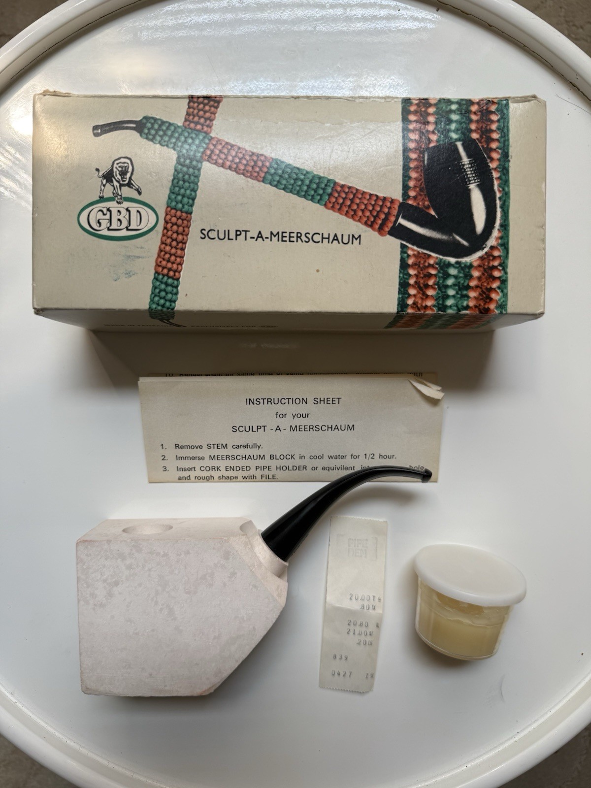 Vintage GBD Sculpt-A-Meerschaum Carve Your Own Pipe Kit - NOS Unused Complete
