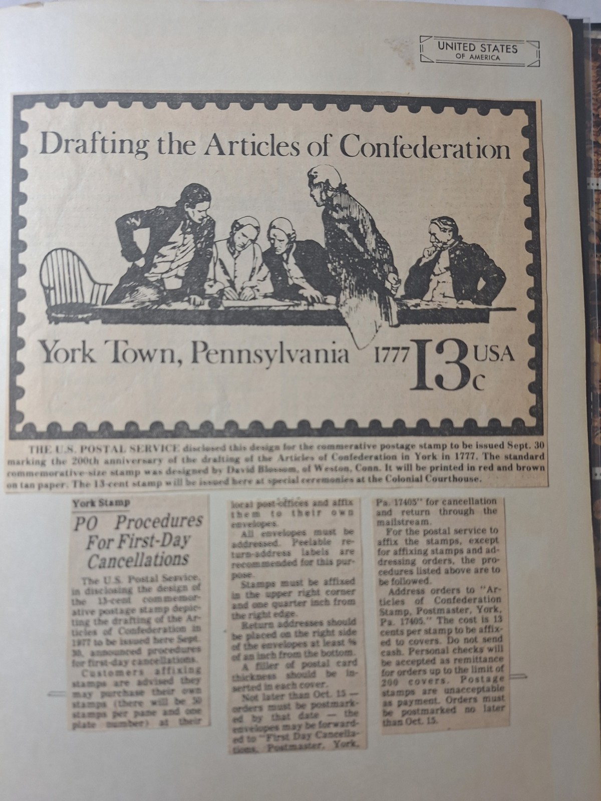 REVOLUTIONARY WAR, FIRST CAPITAL OF US/YORK, PA/FREE SHIPPING
