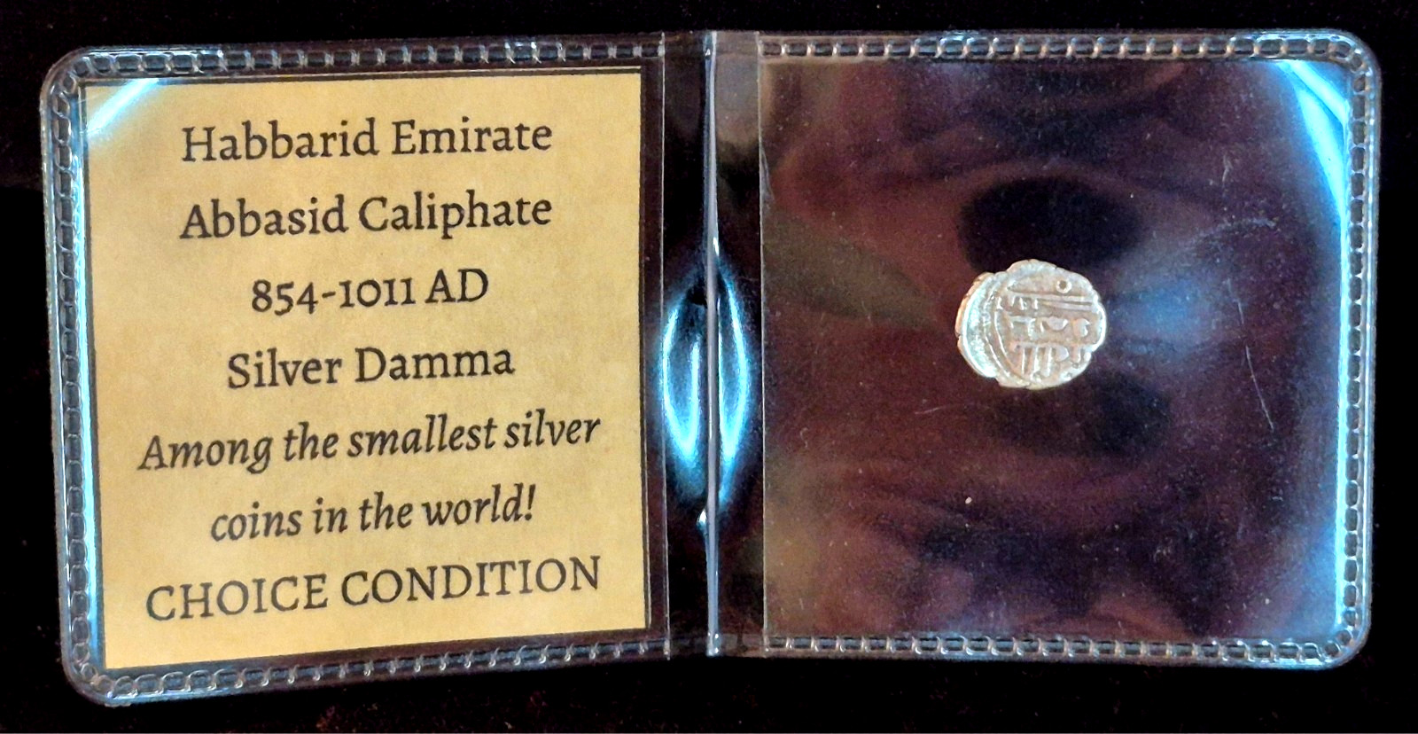 Ancient Islamic Silver Coin. Abbasid Caliphate Damma Habbari Emirate 854–1011 AD