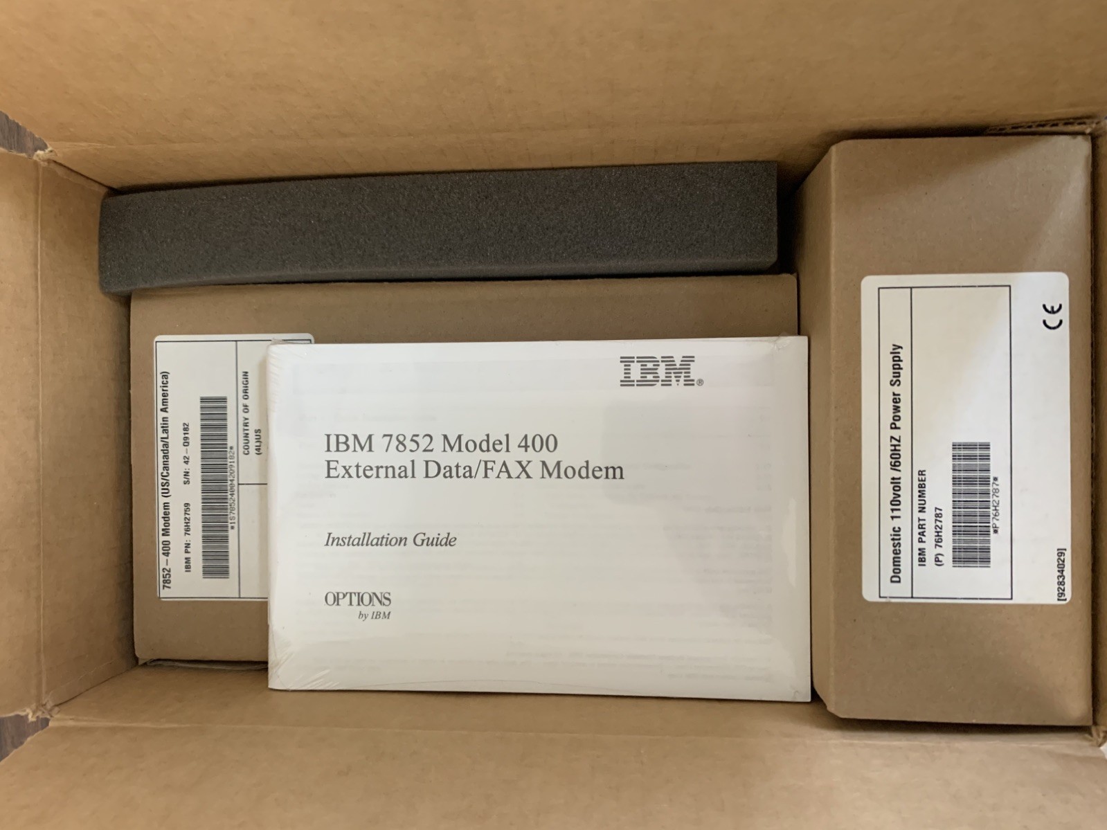 Vintage IBM 7852-400 External 33.6K Data FAX Modem NOS New In  Open Box 