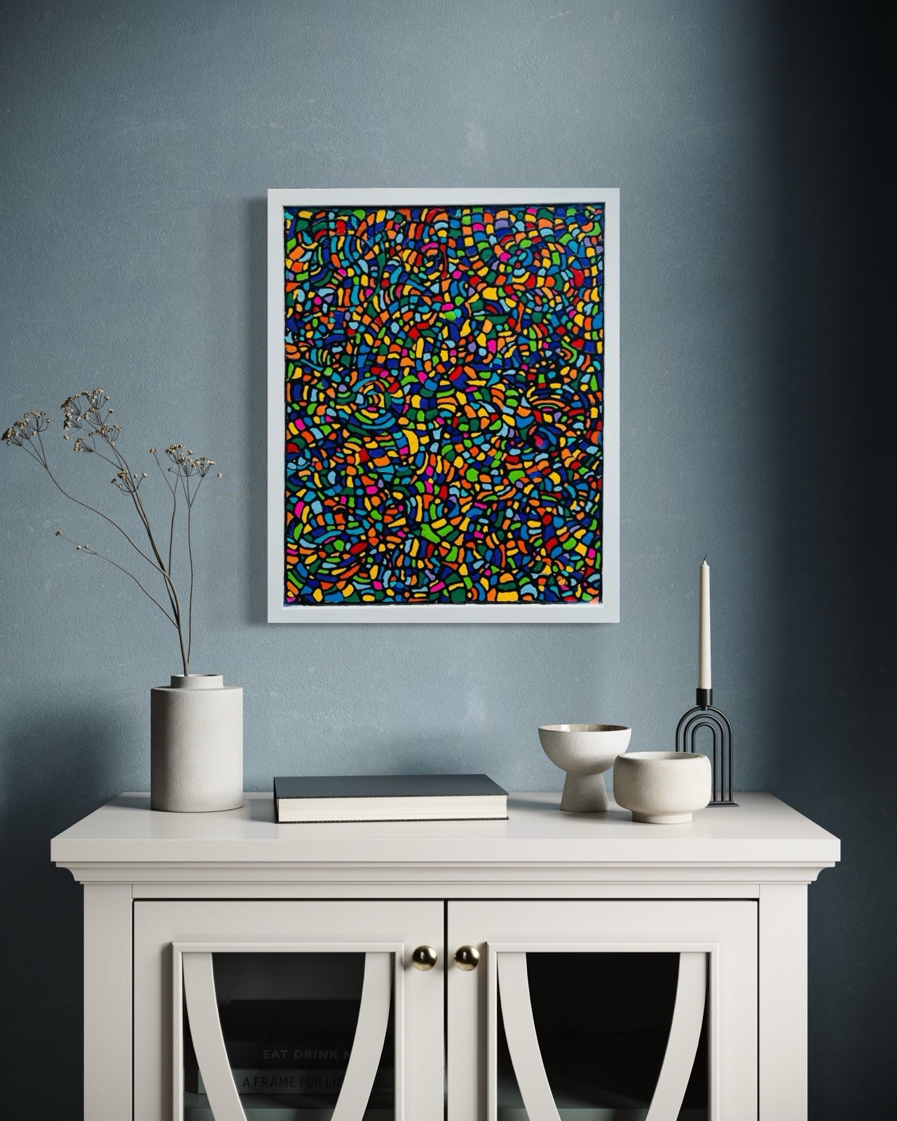 Original Abstract Electric Confetti Painting. 21in x 17in x 1in Original Abstract Electric Confetti Painting. 21in x 17in x 1in
