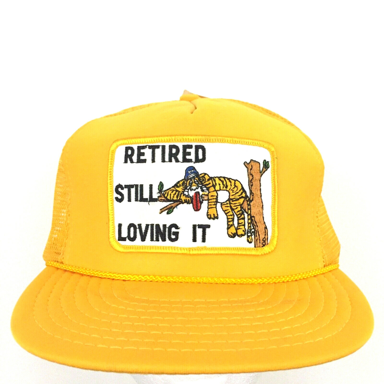 Vtg Retired Still Loving It Patch Cap Logo Mesh Snap Back Trucker Baseball Hat Vtg Retired Still Loving It Patch Cap Logo Mesh Snap Back Trucker Baseball Hat
