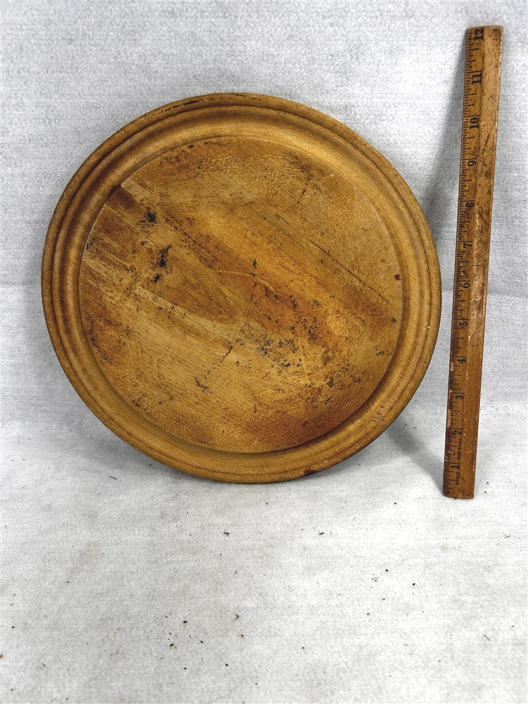 antique bread board wood round 11 seasoned excellent patina original 1800s