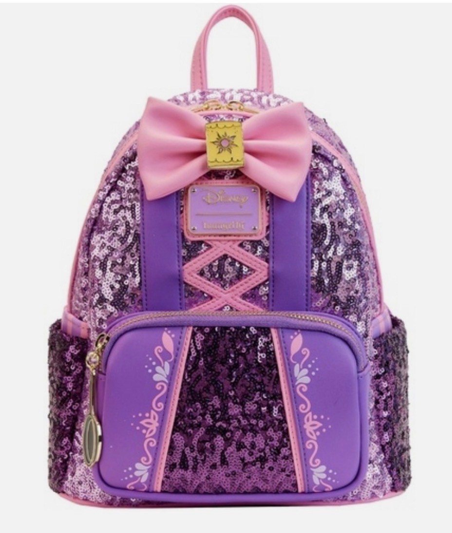 Disney Loungefly Tangled Sequins Backpack Rare Find  In Hand NWT