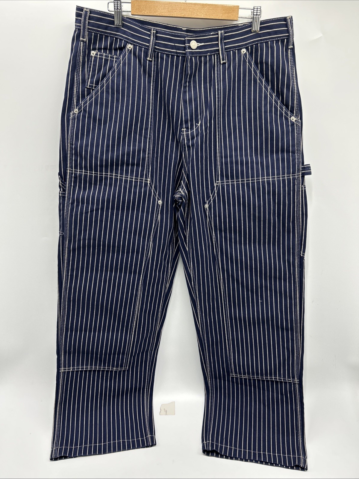 VINTAGE Jeans Okonkwo.Mfg.Co Dark Blue Stripes Pants Mens Size XL