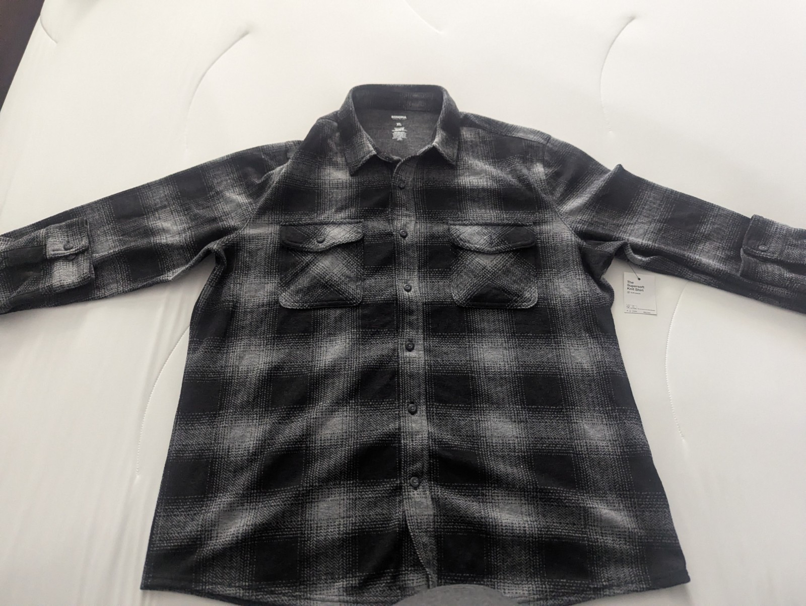 NWT Sonoma Goods For Life Men XL The Supersoft Knit Shirt Plaid Flannel Button NWT Sonoma Goods For Life Men XL The Supersoft Knit Shirt Plaid Flannel Button